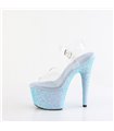 ADORE-708LG - Platform high heel sandal - baby blue with glitter | Pleaser