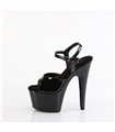 ADORE-709GP - Plateau High Heel Sandalette - Schwarz/Glitzer | Pleaser