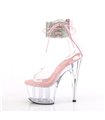 ADORE-724RS - Plateau High Heel Sandalette - Rosa/Klar mit Strass | Pleaser