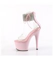 ADORE-724RS - Plateau High Heel Sandalette - Rosa/Klar mit Strass | Pleaser