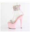 ADORE-727RS - Platform high heel sandal - pink with glitter/rhinestones | Pleaser
