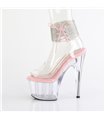 ADORE-791-2RS - Plateau High Heel Sandalette - Rosa/Klar mit Strass