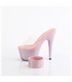 BEJEWELED-712RS - Platform high heel mules - pink with rhinestones | Pleaser