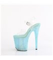 BEJEWELED-808RRS - Plateau sandaal met hoge hak - turkoois met strass steentjes | Pleaser