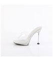 CUPID-401 - Mules - Silver/Clear | Fabulicious