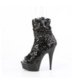 DELIGHT-1008SQ - platform ankle boots - black with sequins | Pleaser