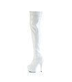 DELIGHT-3000HWR - Platform Overknee Laarzen - Wit Patent Holografisch | Pleaser