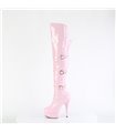 DELIGHT-3018 - Plateau Overknee Stiefel - Rosa Lack | Pleaser