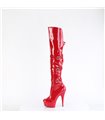 DELIGHT-3018 - Plateau Overknee Stiefel - Rot Lack | Pleaser