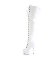 DELIGHT-3022 - Plateau Overknee Stiefel - Weiss Lack | Pleaser