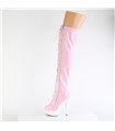 DELIGHT-3029 - Plateau Overknee Stiefel - Rosa/weiß Holografisch | Pleaser