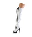 DELIGHT-3029 - Platform Overknee Boots - Black/White Holographic | Pleaser