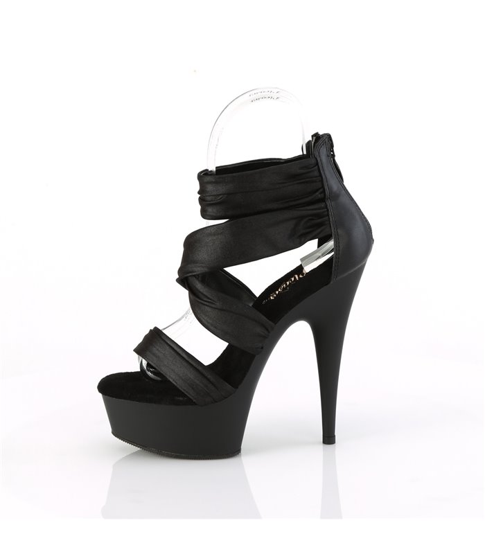 DELIGHT-620 - Platform High Heel Sandals - Black Matt | Pleaser