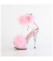 DELIGHT-624F - Plateau High Heel Sandalette - Rosa mit Plüsch | Pleaser