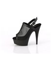 DELIGHT-636 - Platform High Heel Sandals - Black Mesh | Pleaser