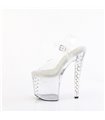 ENCHANT-708RS - Plateau High Heel Sandalette - Klar mit Strass | Pleaser