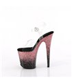 FLAMINGO-808SS - Platform high heel sandal - black/pink with color gradient | Pleaser