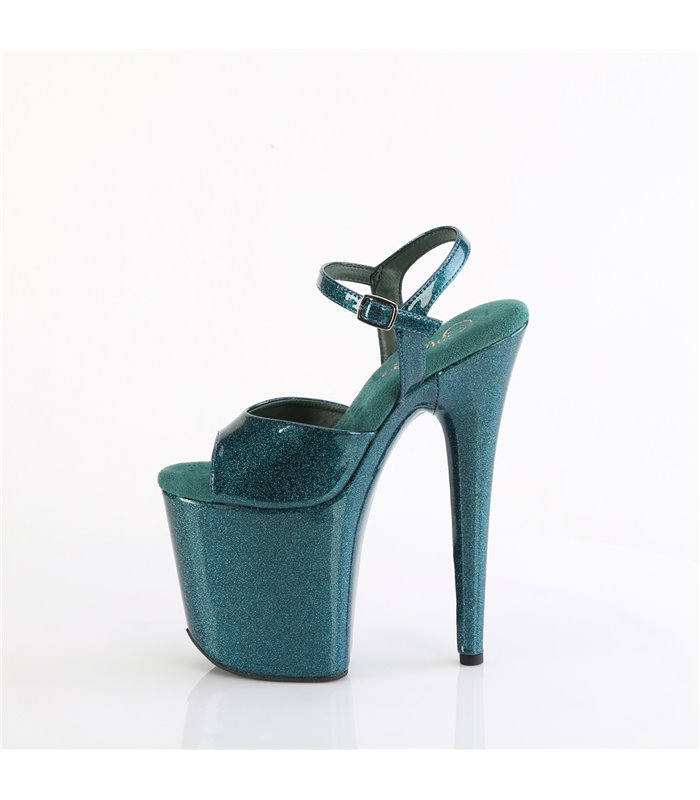 FLAMINGO-809GP - Platform High Heel Sandals - Green/Blue | Pleaser