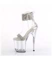 FLAMINGO-827RS - Platform high heel sandal - clear with rhinestones | Pleaser