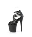 FLAMINGO-877 - Plateau High Heel Sandalette - Schwarz Matt | Pleaser