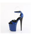 FLAMINGO-884 - Plateau High Heel Sandalette - Blau/Schwarz Lack | Pleaser