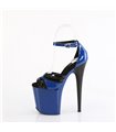 FLAMINGO-884 - Platform Sandalen met Hoge Hak - Blauw/Zwart Lakleer | Pleaser