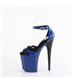 FLAMINGO-884 - Platform Sandalen met Hoge Hak - Blauw/Zwart Lakleer | Pleaser