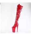 INFINITY-3028 - Plateau Overknee Stiefel - Rot Lack | Pleaser