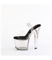 LOVESICK-708T - Platform High Heel Sandals - Clear/Black | Pleaser