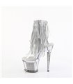 SPECTATOR-1017RSF - Platform ankle boots - silver with glitter/rhinestones | Pleaser