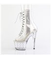 STARDUST-1021C-7 - Platform ankle boots - clear with rhinestones | Pleaser