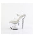 UNICORN-708TGRS - Platform sandaal met hoge hak - transparant met strass steentjes | Pleaser