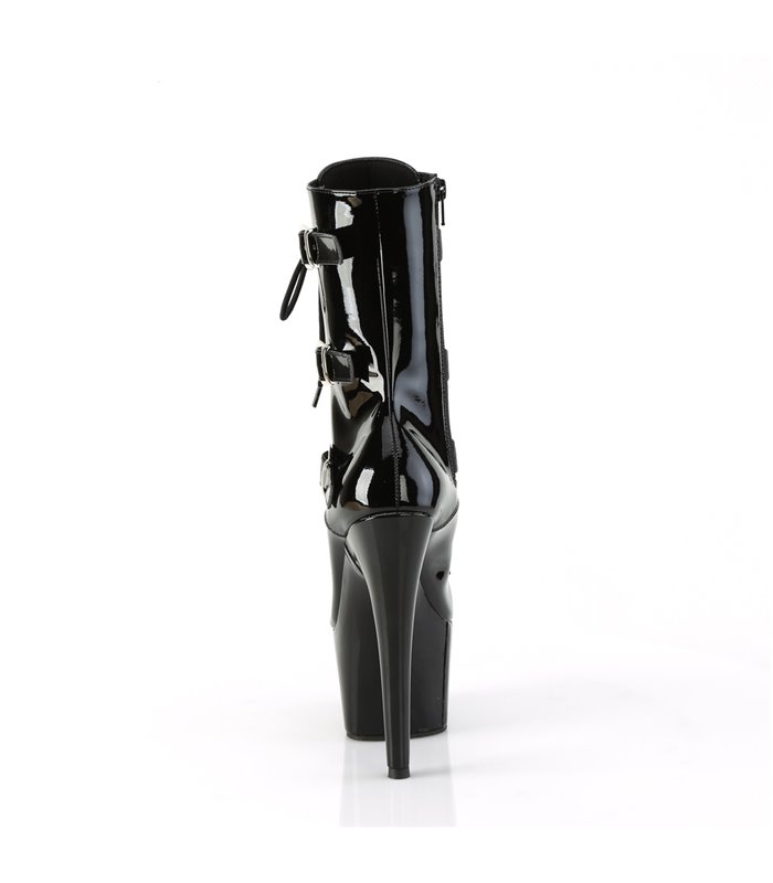 ADORE-1043 - Platform ankle boots - black Shiny | Pleaser