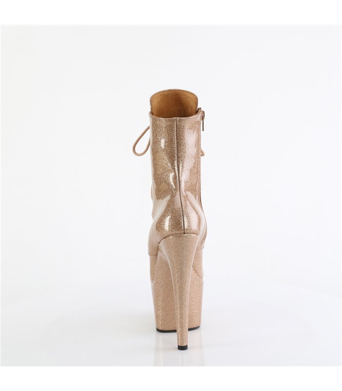 ADORE-1020GP - Plateau Stiefelette - Gold mit Glitzer | Pleaser