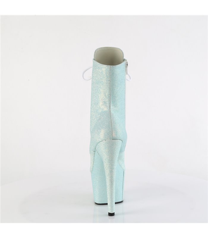 ADORE-1020SDG - platform ankle boots - baby blue with shimmer | Pleaser