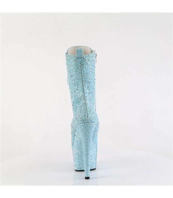 ADORE-1040GR - platform ankle boots - blue with glitter | Pleaser