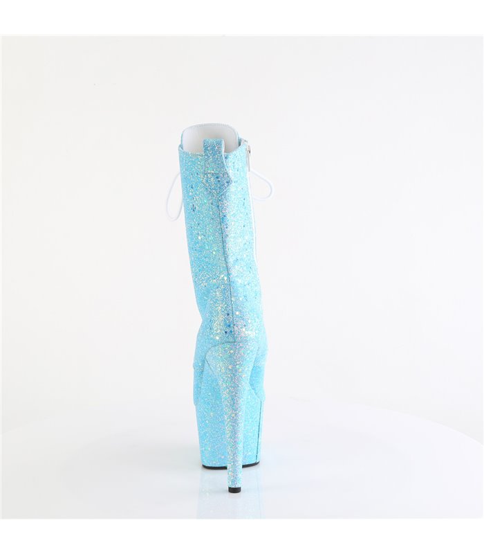 ADORE-1040-IG - platform ankle boots - blue with glitter | Pleaser