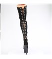 ADORE-3063 - Platform Overknee Boots - Black Velour | Pleaser