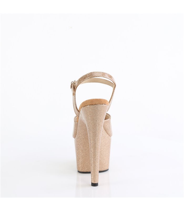ADORE-709GP - Platform high heel sandal - gold with glitter | Pleaser
