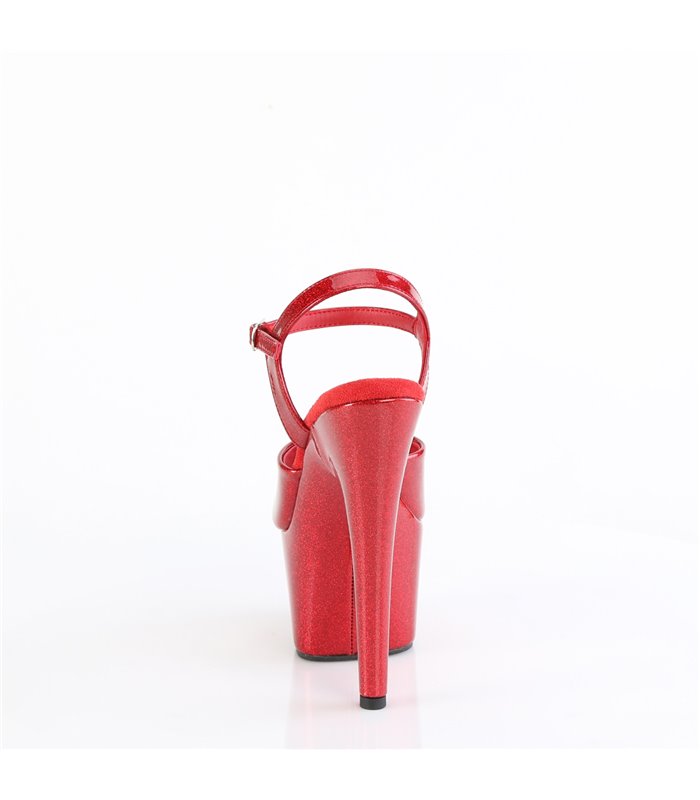 ADORE-709GP - Plateau sandaal met hoge hak - rood met glitters | Pleaser