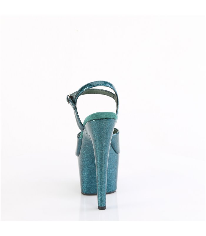 ADORE-709GP - Platform high heel sandal - blue/green with glitter | Pleaser