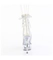 DELIGHT-1018C-2RS - Platform ankle boots - clear with rhinestones | Pleaser