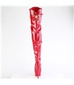 DELIGHT-3022 - Platform Overknee Boots - Red shiny | Pleaser