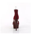 DELIGHT-625 - Platform high heel sandal - red velor with rhinestones | Pleaser