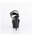 DELIGHT-639 - Platform high heel sandal - black shiny with rhinestones | Pleaser