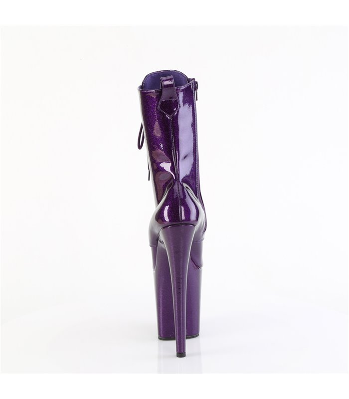 FLAMINGO-1040GP - platform ankle boots - purple shiny with glitter | Pleaser