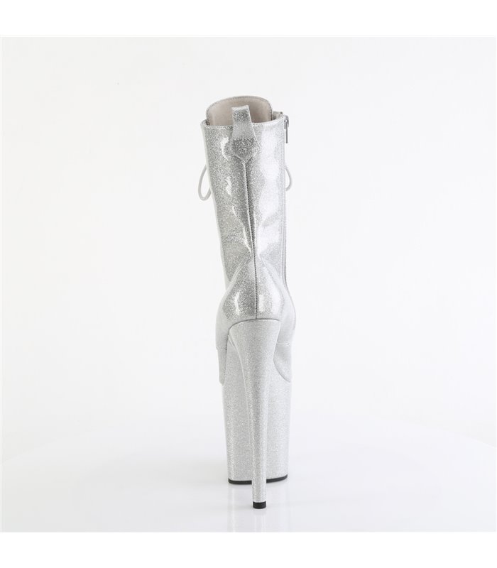 FLAMINGO-1040GP - platform ankle boots - silver with glitter | Pleaser