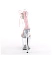 FLAMINGO-827RS - Plateau High Heel Sandalette - Rosa/Klar mit Strass | Pleaser