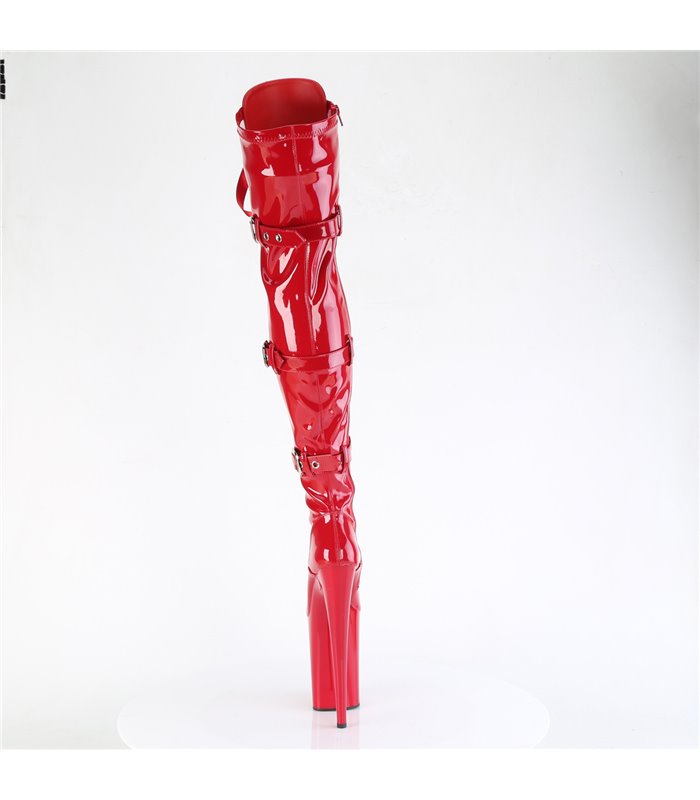 INFINITY-3028 - Plateau Overknee Stiefel - Rot Lack | Pleaser