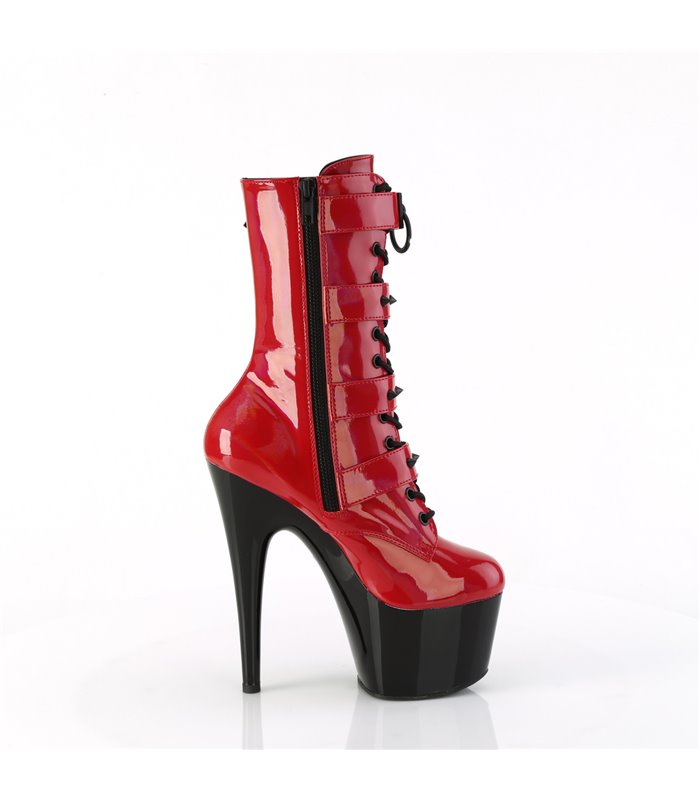 ADORE-1046TT - Platform ankle boots - black/red Shiny/shimmer | Pleaser